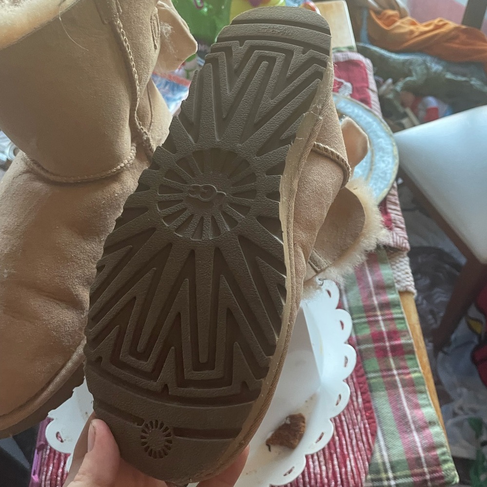 Tan Suede Boots with Textured Sole